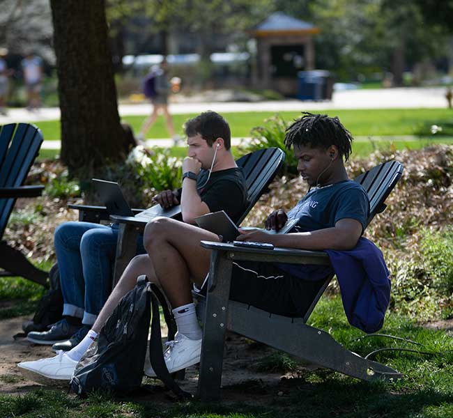 WCU Students outside