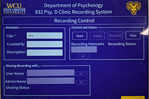 screenshot of recording software used by the Psy D clinic