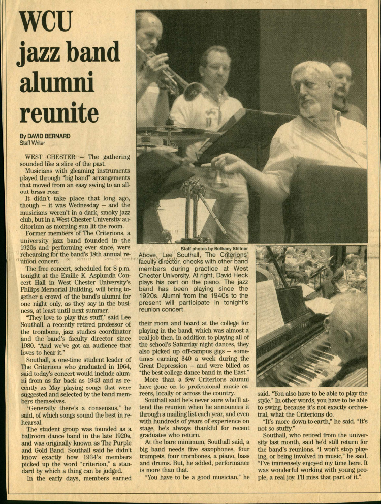 Image of a Newspaper article about Criterions Reunion