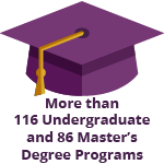 More than 116 Undergraduate and 86 Master’s Degree Programs