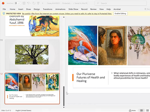Paul Stoller giving a retrospective giving a presentation