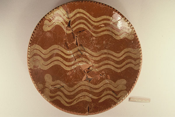 Redware plate from Blue Bell Tavern