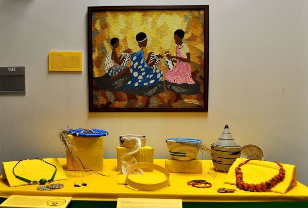 display of Rwandan weaving