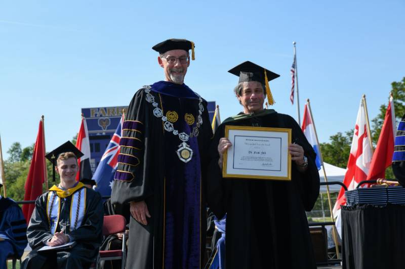 Dr. Frank Fish receiving Distinguished Research Award