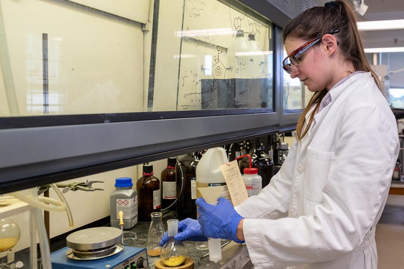 West Chester University of PA Chemistry Student in Lab