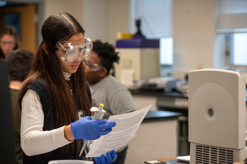 West Chester University of PA Chemistry Student in Lab