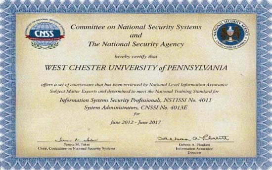 NSA Training Standards Certification