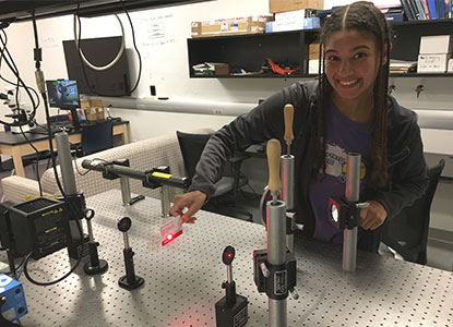 WCU Student working on physics project