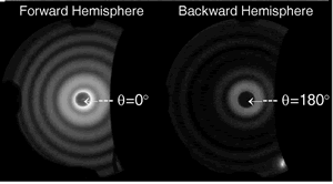 Data scattering of the forward and backwards hemispheres.