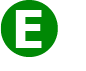 white uppercase E on a green circle