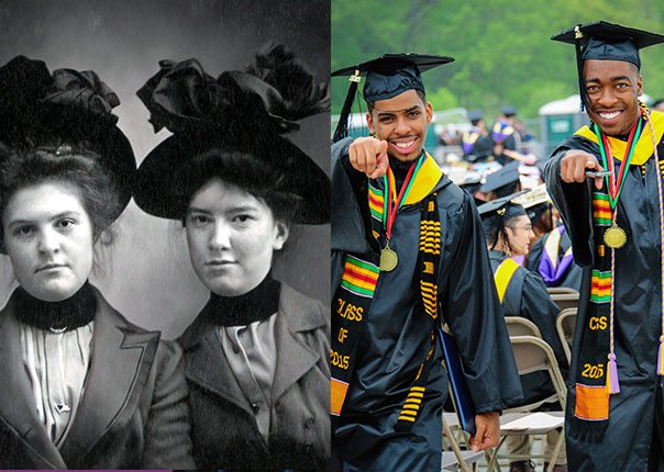 Historic Photo of Students and 2015 graduates 
