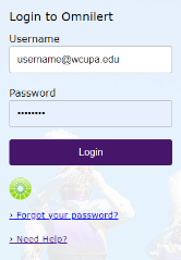 Enter your WCU username in the username box. Enter your WCU password in the password box. Press login. Opportunity for help and reset a forgotten password below the login button.